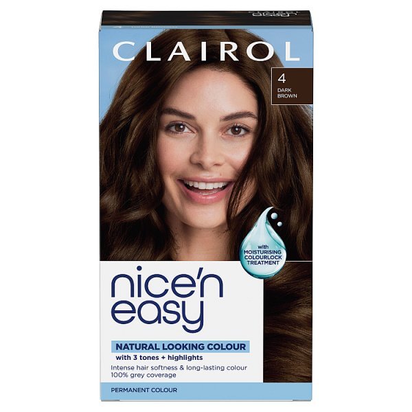 Clairol Nice'N Easy Crème Permanent Hair Dye 4 Dark Brown