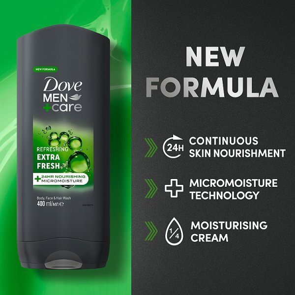 Dove Men+Care Extra Fresh 3-In-1 Hair, Body &Face Wash 400ml