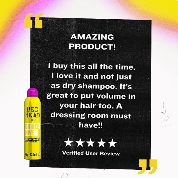 TIGI  Oh Bee Hive Epic Volumising Dry Shampoo!238ml
