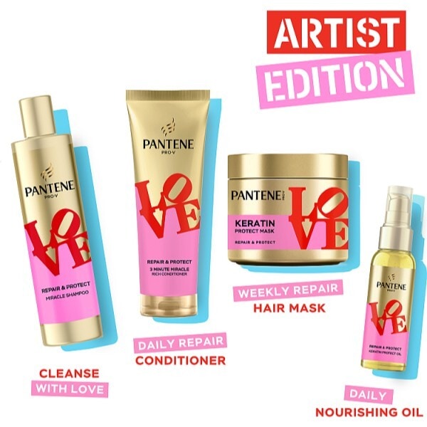 Pantene Pro-V LOVE Robert Indiana Keratin Hair Shampoo 250ml