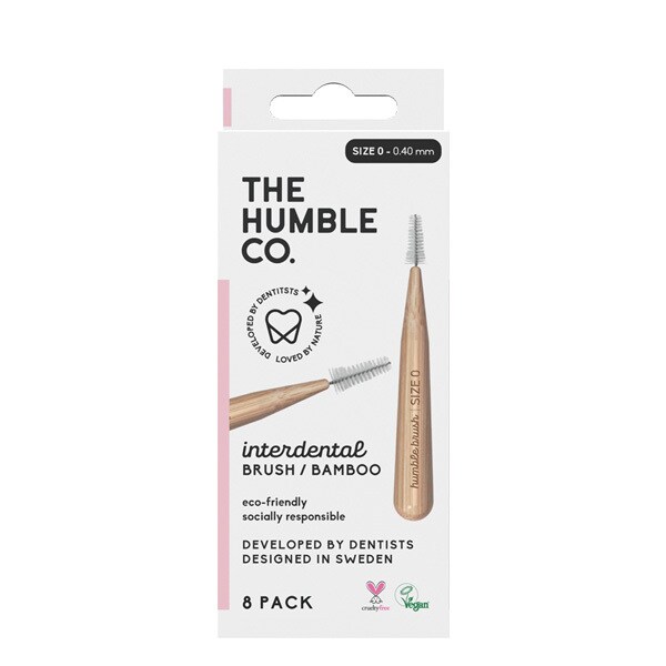 Humble Interdental Brush Pink 8 pack size 0-0.40 mm
