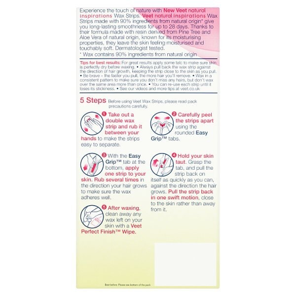Veet Natural Inspirations Wax Strips Legs & Body x20