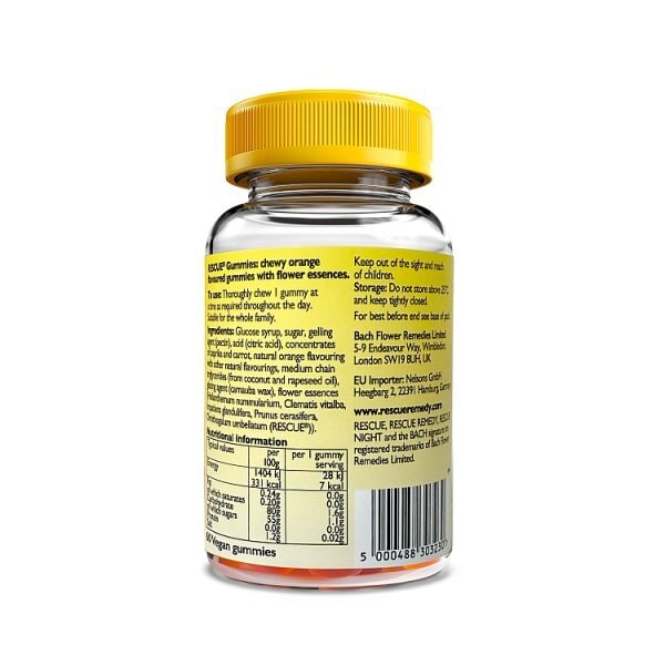 Bach" Rescue - 60 GummiesVegan, Orange Flavoured