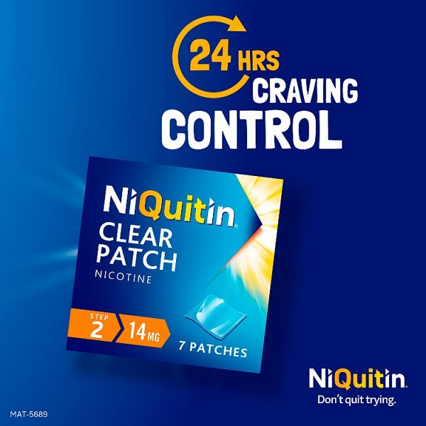 NiQuitin 14mg Step 2- 14 Nicotine Patches- Stop Smoking Aid