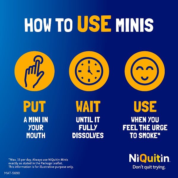 NiQuitin Minis Mint 4mg, 100 Lozenges- Quit Smoking Aid