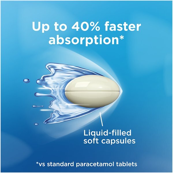 Panadol Liquid Capsules 500Mg Paracetamol  16 Capsules