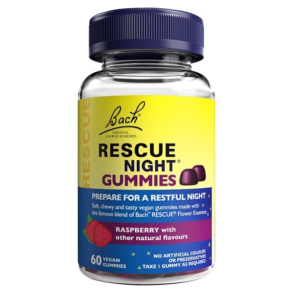 Bach" Rescue Night - 60 GummiesVegan, Raspberry Flavoured