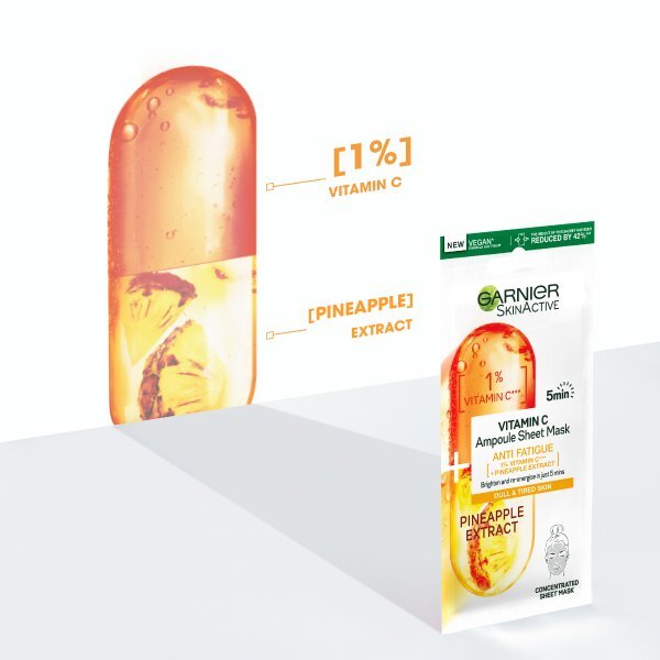 Garnier Anti Fatigue Ampoule Sheet Mask Pineapple Vitamin C
