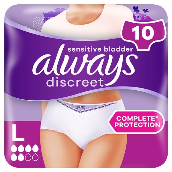 Always Discreet Underwear Incontinence Pants Normal Large 10