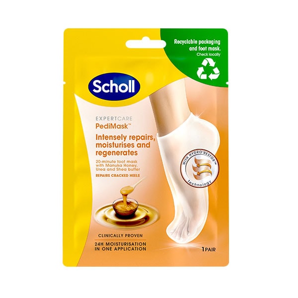 Scholl Foot Mask With Manuka Honey, Shea Butter & Urea