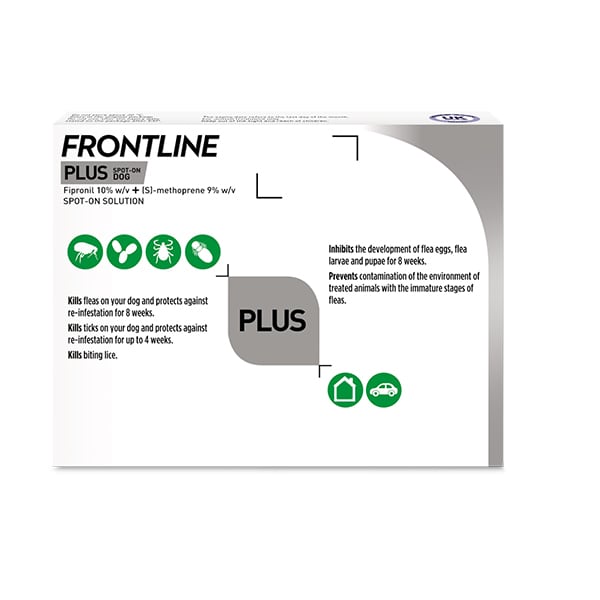 Frontline Plus Flea & Tick Treatment Dog 10-20Kg X3