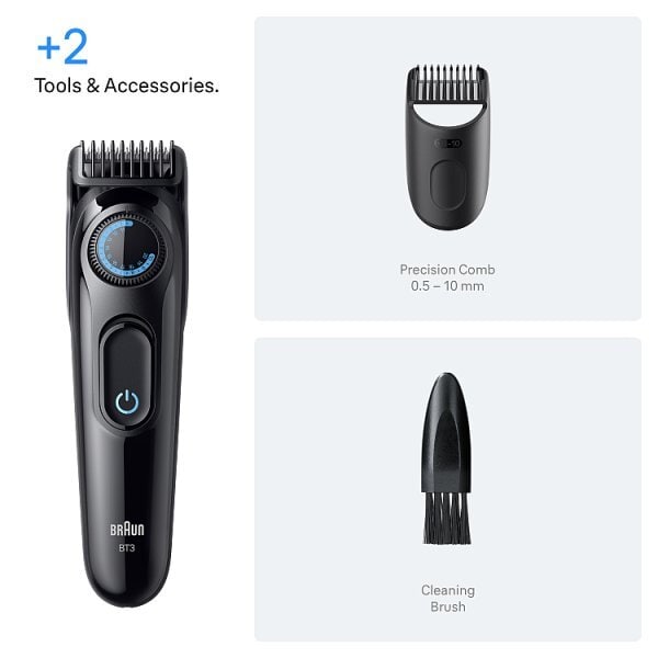 Braun Beard Trimmer, +2 Styling Tools, 20 Lengths, Bt3500