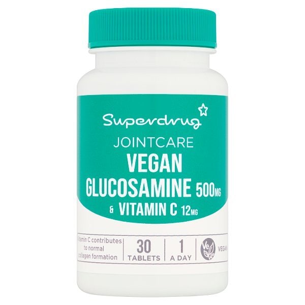 Superdrug Vegan Glucosamine 500mg with Vitamin C 30 Tablets