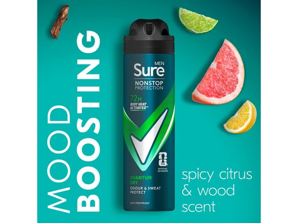 Sure Men Nonstop Protection Quantum Dry Anti-Perspirant Aerosol 150 ml
