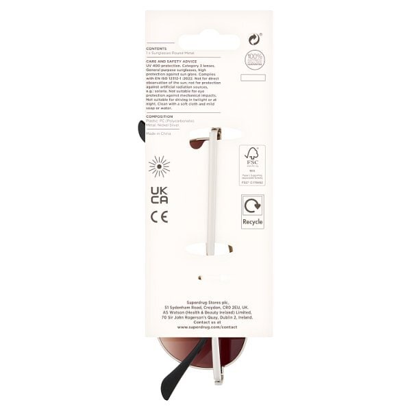 Superdrug Sunglasses Round Metal