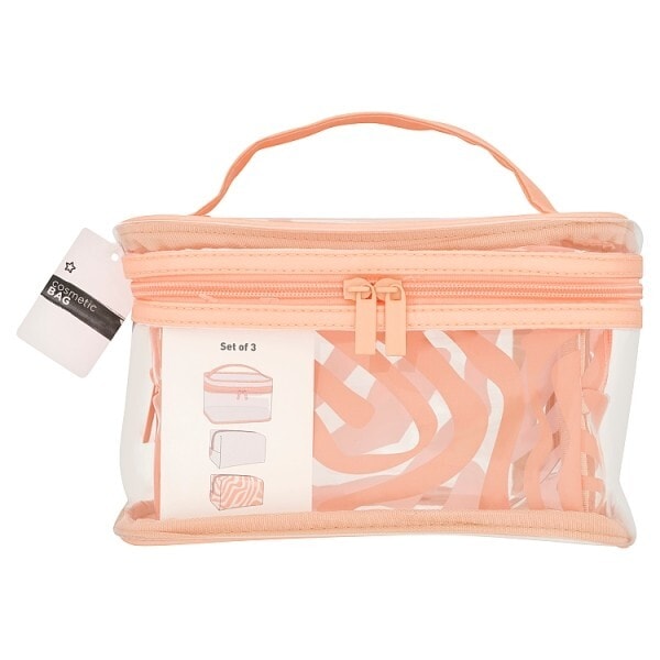 Superdrug Peach Large PVC Cosmetic Bag