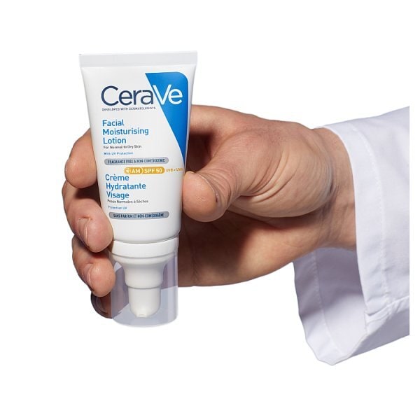 CeraVe AM Facial Moisturiser SPF50 Normal to Dry Skin 52ml