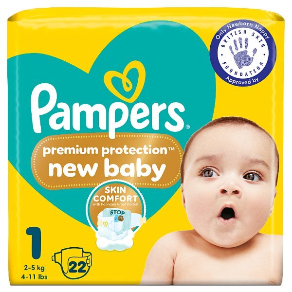 Pampers New Baby Size 1 Nappies Carry Pack x22