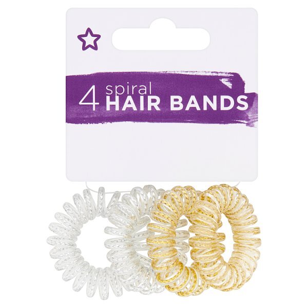 Superdrug 4 Metallic Spiral Hair Bands