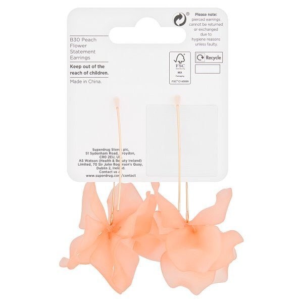 Superdrug Coral Flower Statement Earrings