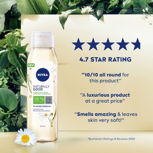 Nivea Naturally Good Honey & Bio Oil Shower Gel 300Ml