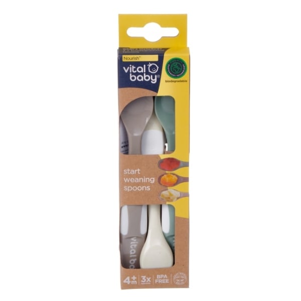 Vital Baby Nourish Start Weaning Spoons 3Pk