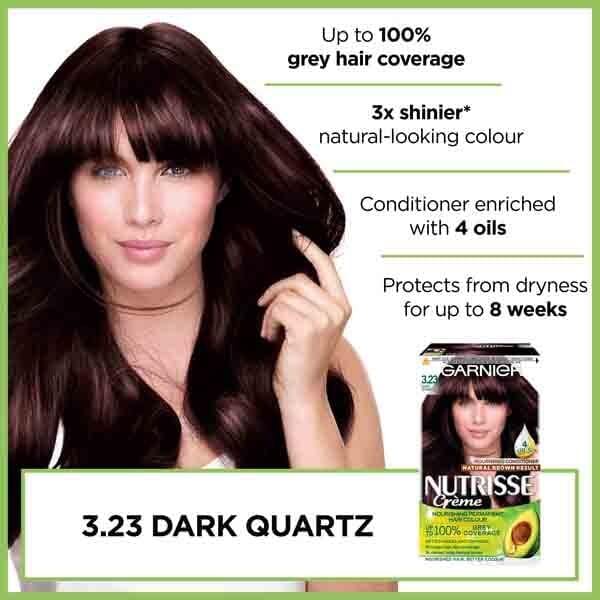 Garnier Nutrisse Permanent Hair Dye Dark Quartz Brown 3.23