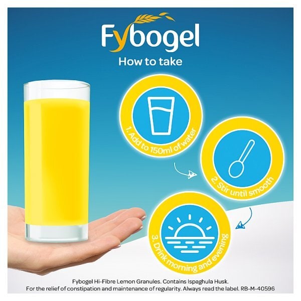 Fybogel Hi Fibre Lemon Constipation Relief 10 Sachets