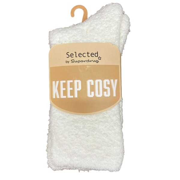 Superdrug Set 2 Cosy Socks Oatmeal White