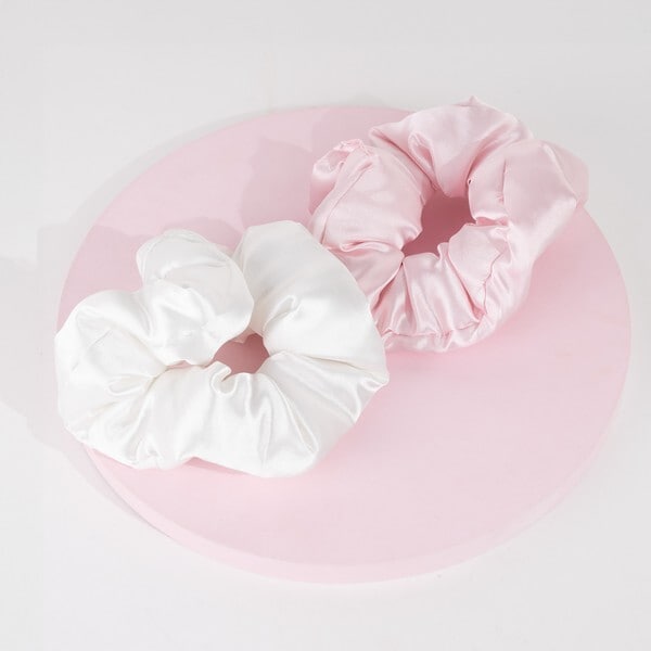 Brushworks Large Cloud Scrunchies - Pink & White