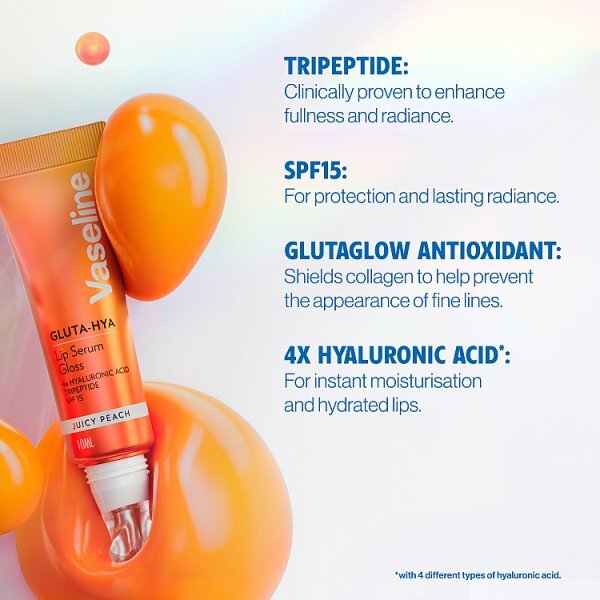 Vaseline Gluta-Hya Juicy Peach Lip Serum Gloss SPF15 10ml