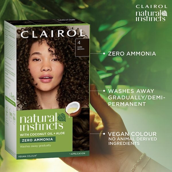 Clairol Natural Instincts Semi-Permanent Hair Dye 4 Dark Brown