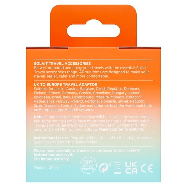 Solait UK To EU Travel Adaptor