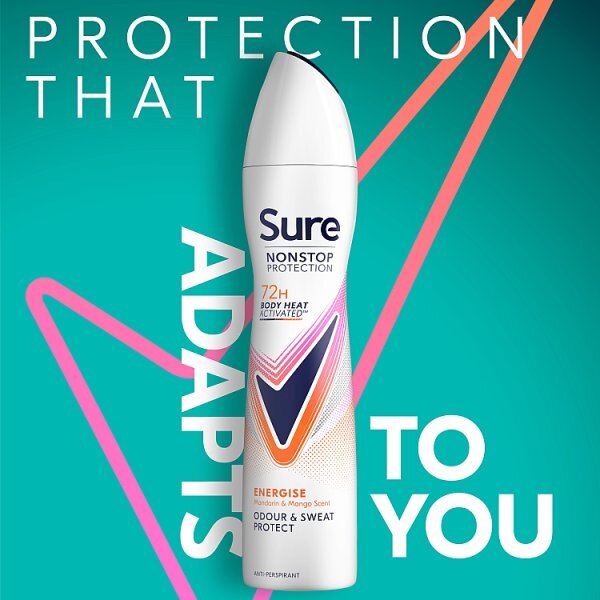 DNR Sure Nonstop Protection Energise Anti-Perspirant Aerosol 250 ml