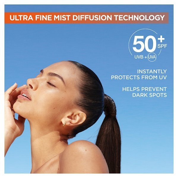 Garnier Vitamin C Brightening Over Make-Up UV Sun Cream Mist Invisible Protection SPF50+ 75ML