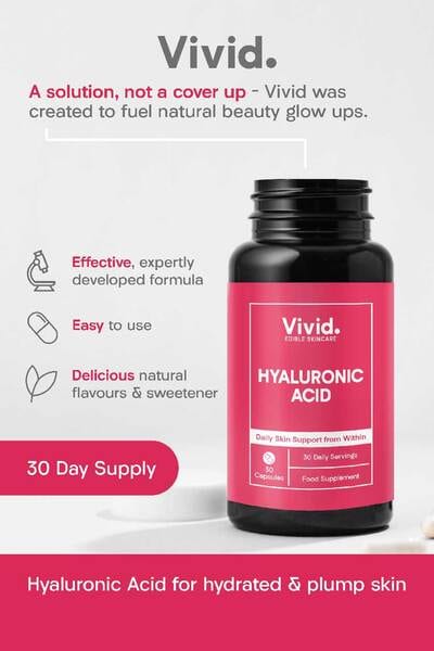 Vivid Hylacid Edible Skincare Drops - 30 Capsules