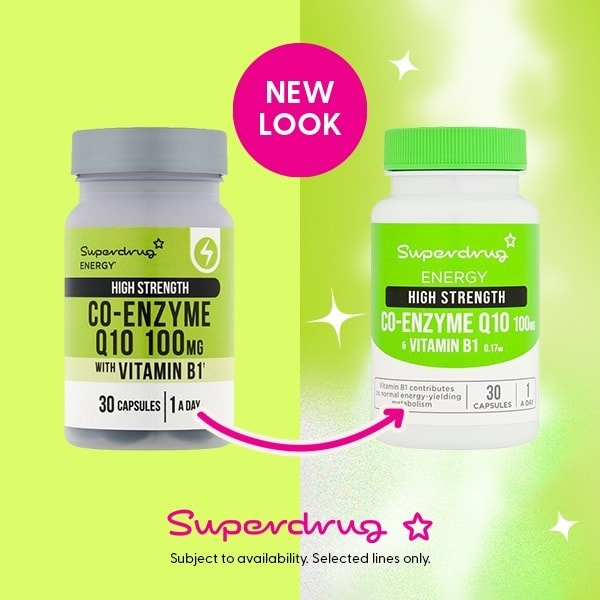 Superdrug High Strength Co-enzyme Q10 100mg With B1 30s