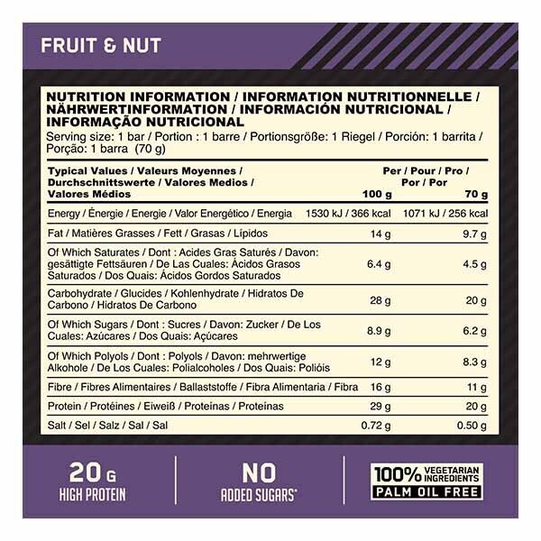 Optimum Nutrition Crisp Protein Bar-Fruit & Nut