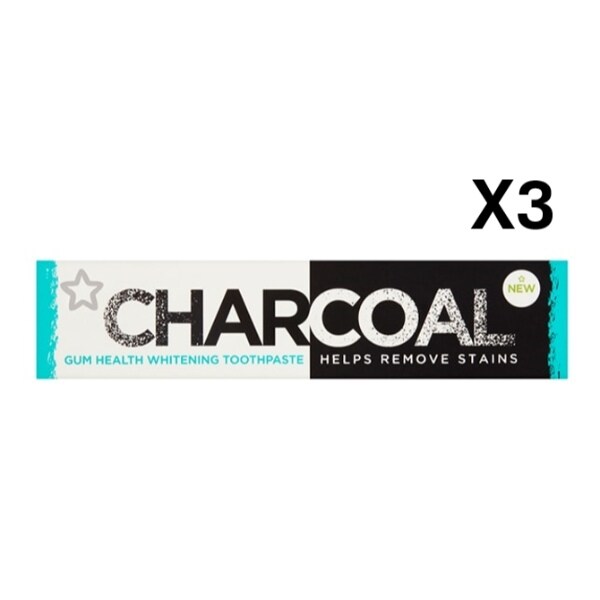 Superdrug Gum Health Charcoal Toothpaste x3 Bundle