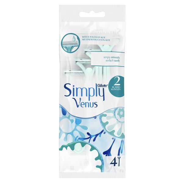 Gillette Simply Venus 2 Women's Disposable Razors 4 Count