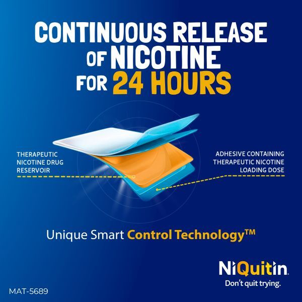 NiQuitin 21mg Step 1- 14 Nicotine Patches- Stop Smoking Aid