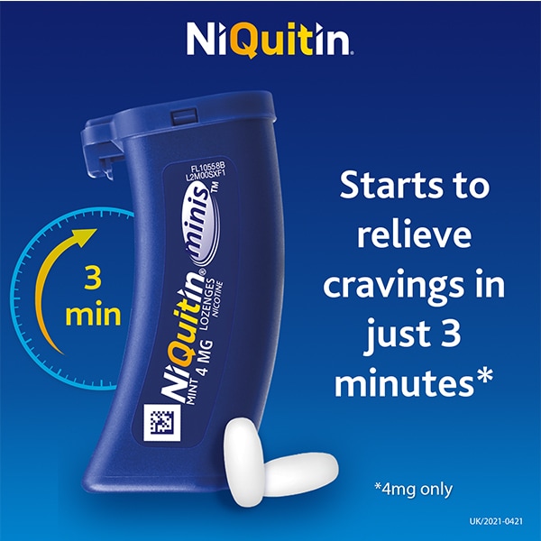 NiQuitin Minis Mint 1.5mg, 60 Lozenges- Quit Smoking Aid