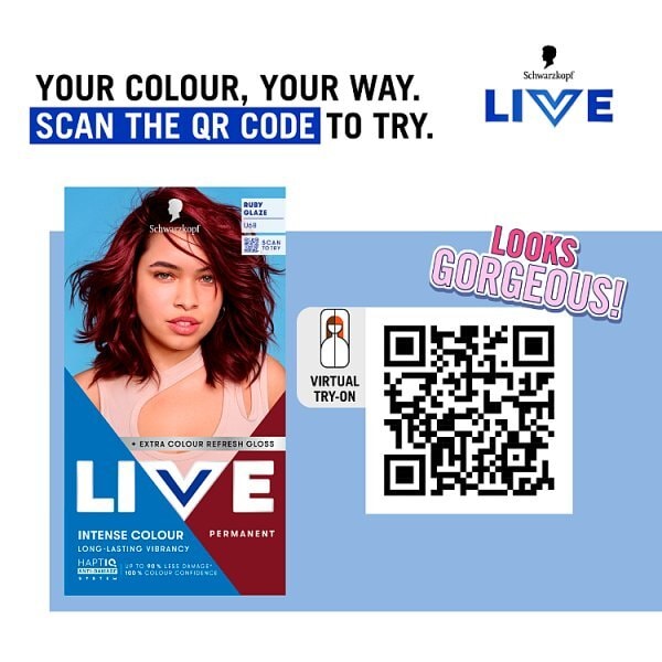 Schwarzkopf LIVE U68 Ruby Glaze Permanent Hair Dye