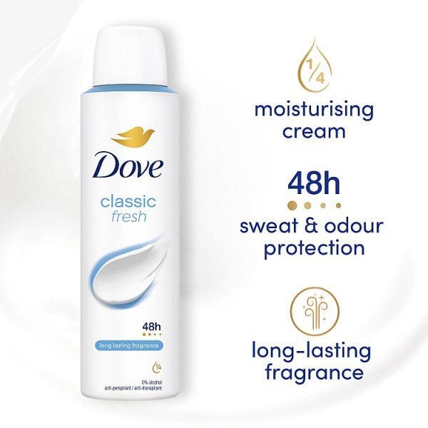 Dove Classic Fresh Anti-Perspirant Deodorant Aerosol 150 ml
