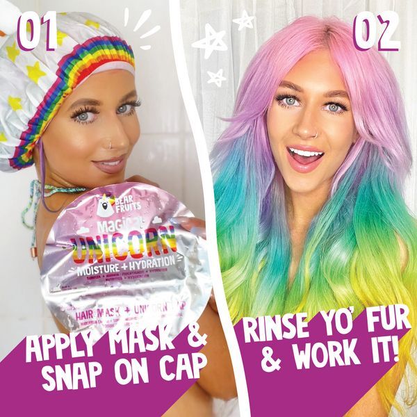 DNR Bear Fruits Unicorn Moisture Hydration Hair Mask 20ml & Cap