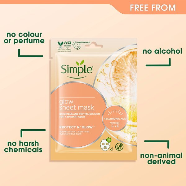 Simple Protect 'N' Glow 48h Glow Sheet Mask 1 mask