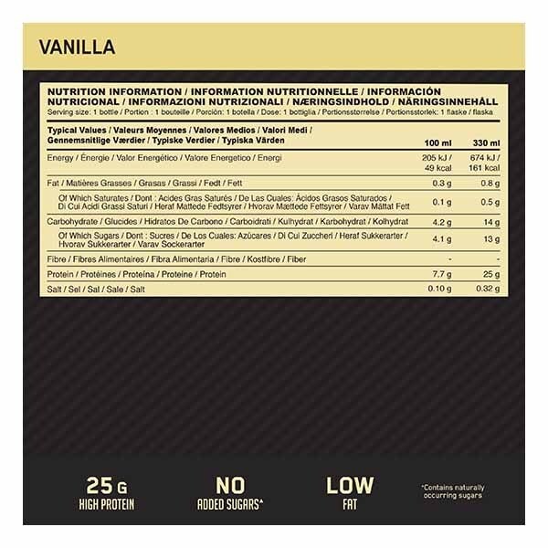 Optimum Nutrition Vanilla High Protein Shake 330ml