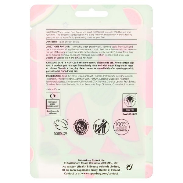 Superdrug Footsock Pack Watermelon