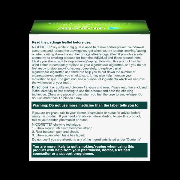 Nicorette Icy White 2mg Nicotine Gum 210s (Stop Smoking)