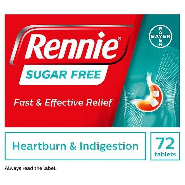 Rennie Sugar Free Heartburn & Indigestion Relief 72 Tablets